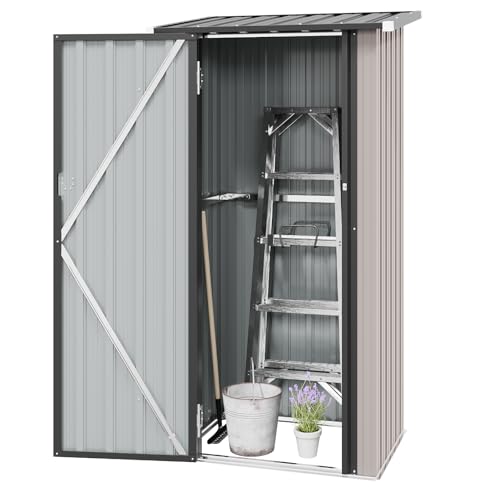 Aoxun 6.2x4 FT Shed Outdoor Storage Shed Metal Garden Shed with Lockable Doors & Slooping Roof Tool Shed Bike Shed for Backyard, Patio