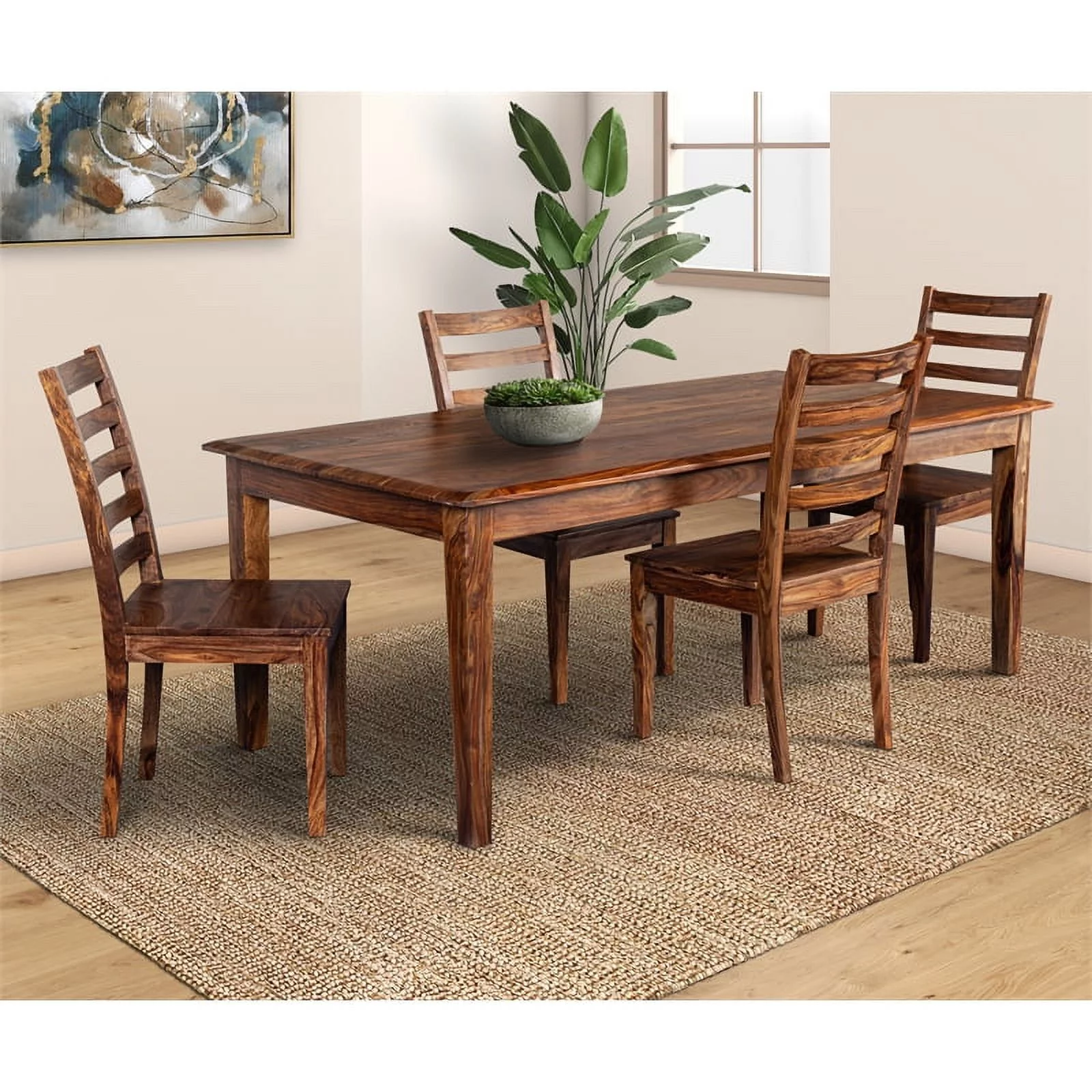 Hawthorne Collections Sonora Solid Sheesham Wood Dining Table - Brown