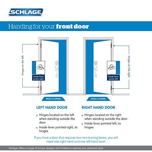 Schlage FE285 622 ACC Cam LH Lower Half Handleset, Matte Black