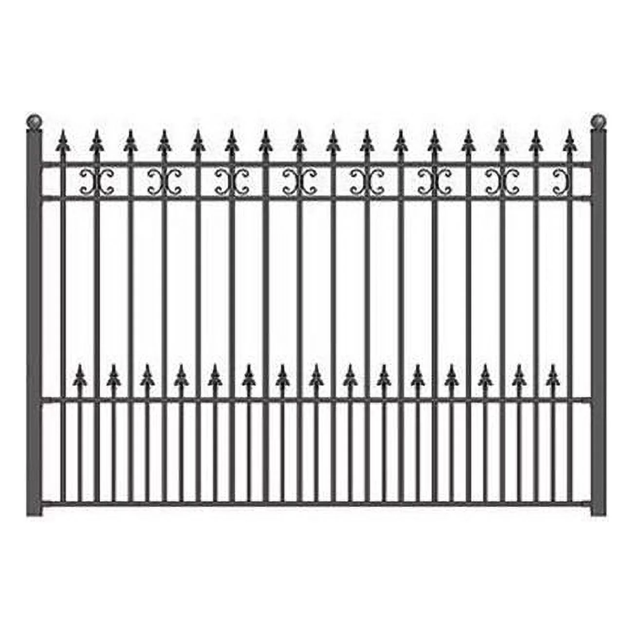 ALEKO FENCESTP Venice Style Iron Wrought Steel Fence 8' X 5' - Black