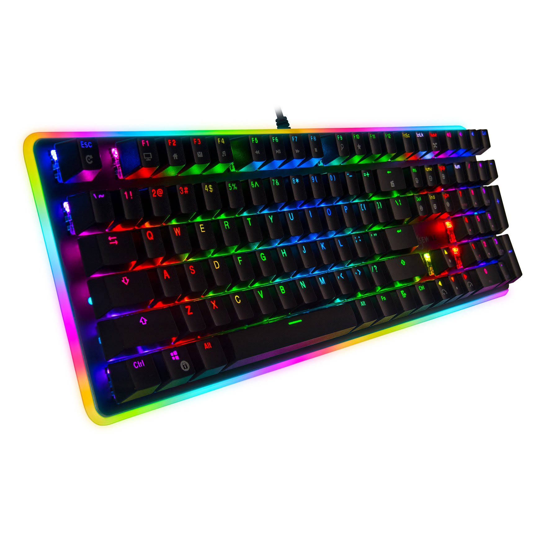 Rosewill Mechanical Gaming Keyboard, 22 RGB Backlit Modes, Brown Switches - Neon K81 BR