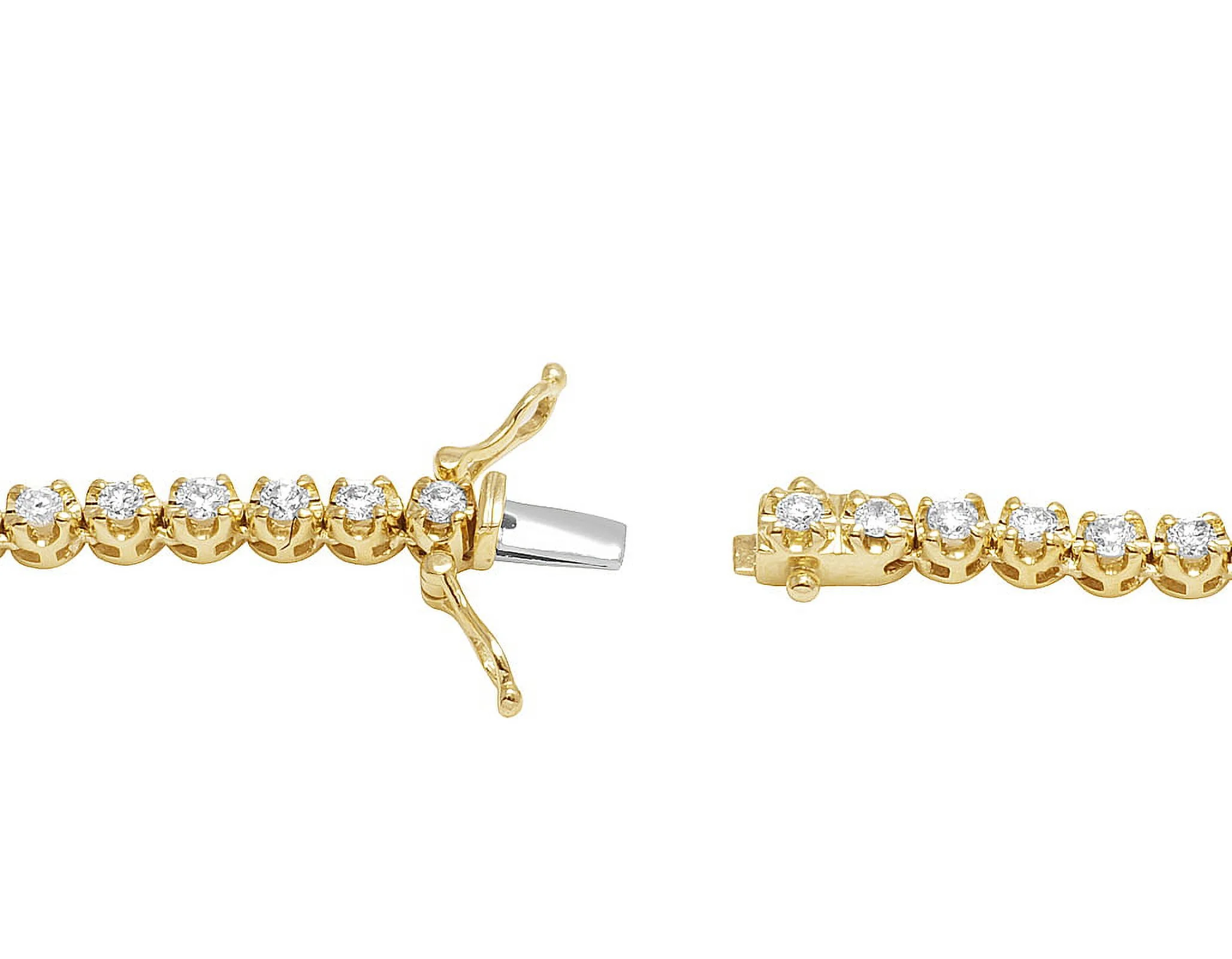 10K Yellow Gold Tennis Choker Toni Set Diamond Chain Necklace 4mm 21" 6.5CT