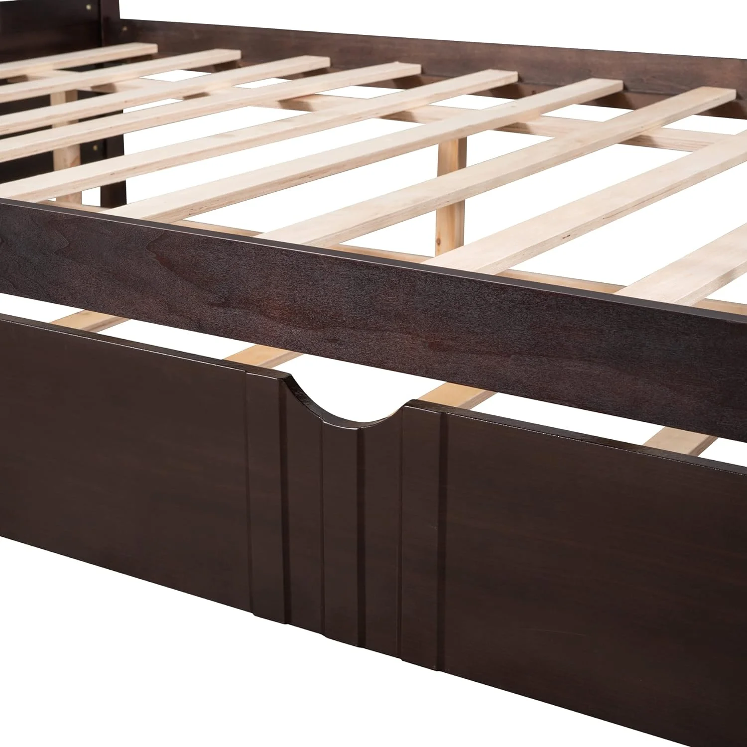 Full Size Daybed with Trundle, Modern Wood Sofa Day Bed Frame with Twin Size Trundle for Kids Boys, No Box Spring Need, Easy Assembly