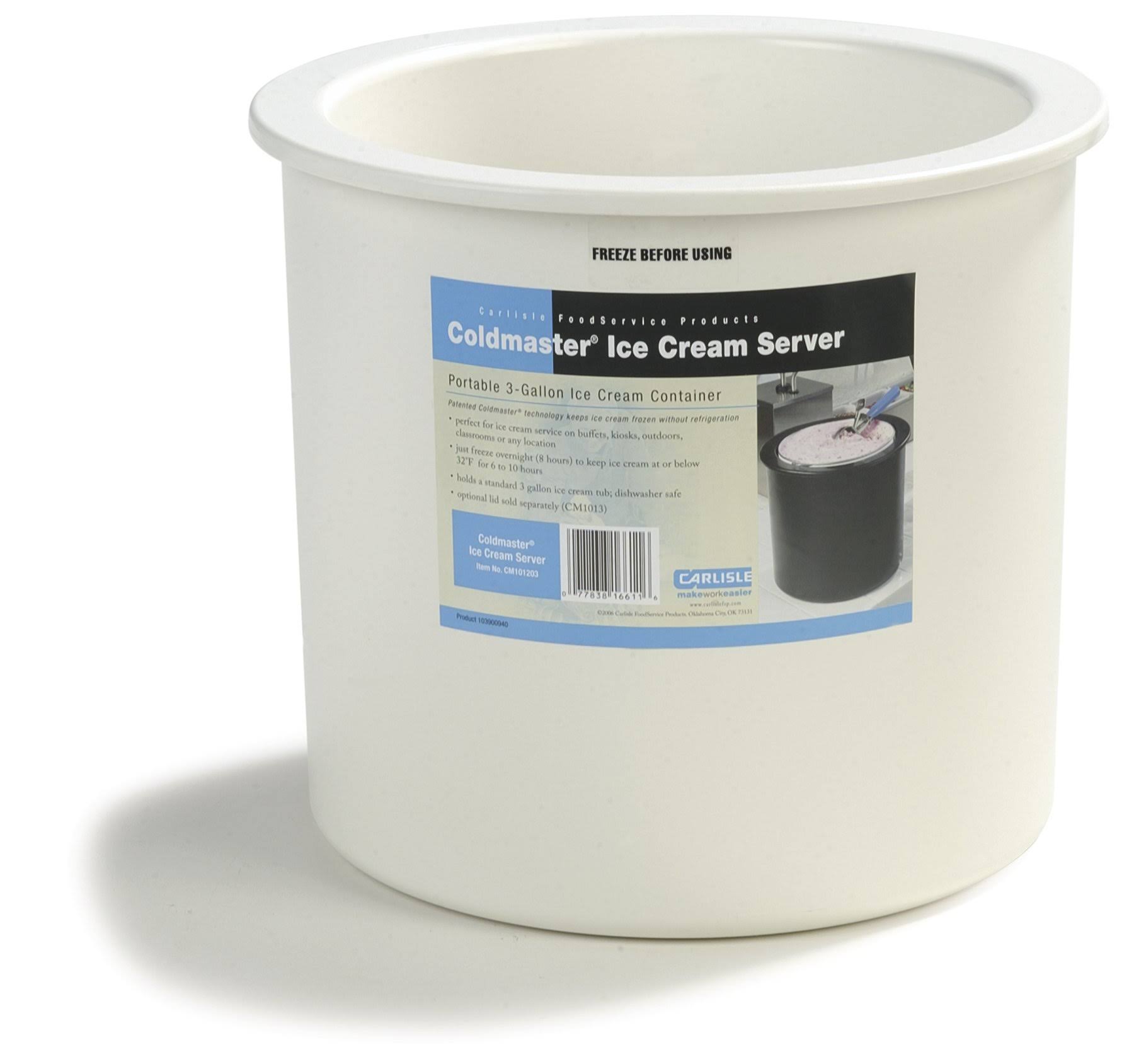 Carlisle CM101202 Coldmaster Ice Cream Server u0026 Lid 3 Gal