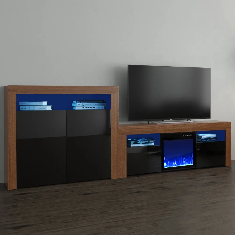 Milano Set 145EF-2D Electric Fireplace Modern Wall Unit Entertainment Center