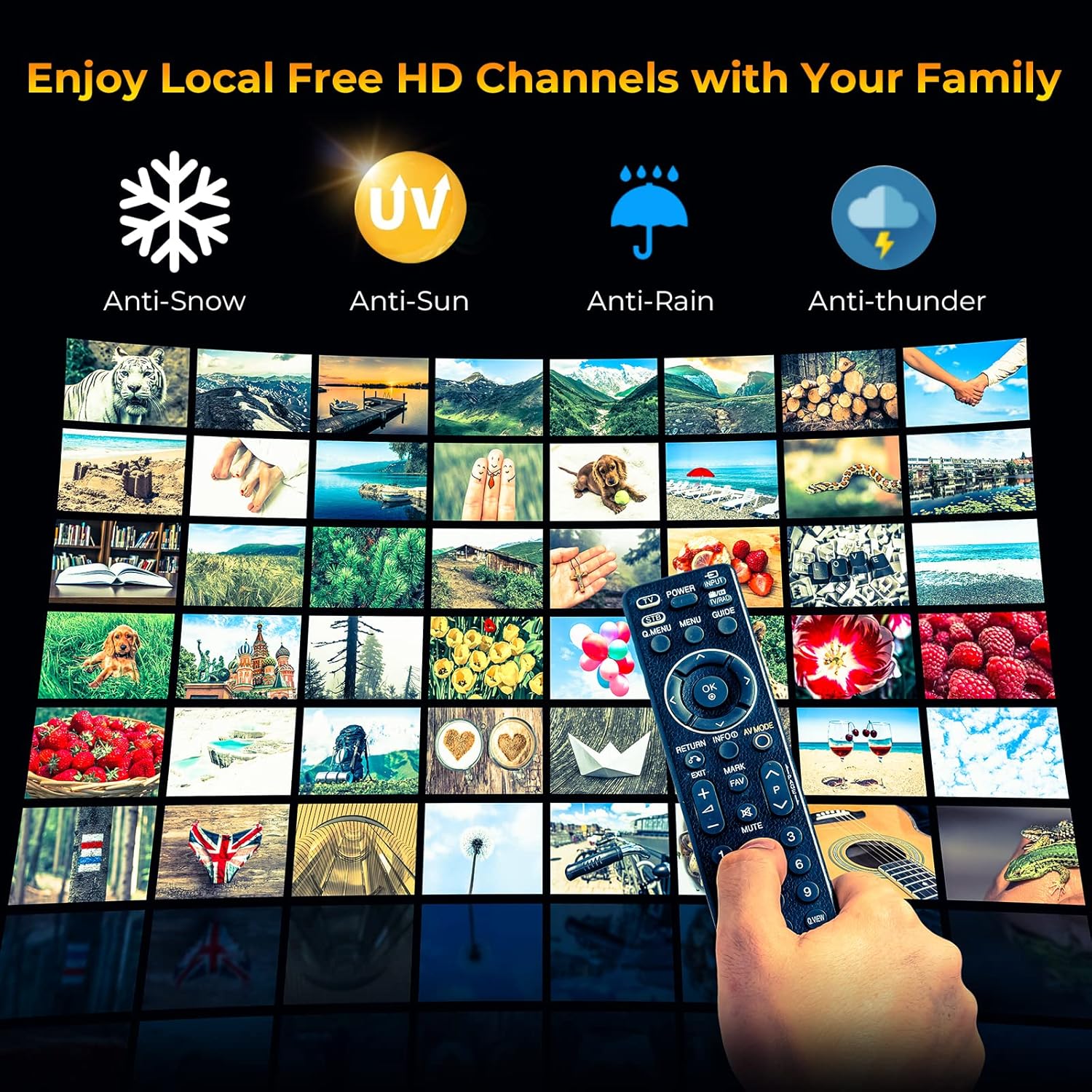 TV Antenna-Amplified HD Digital Indoor/Outdoor TV Antenna Long 420 Miles Range Built-in Smart Amplifier Signal Booster Support 4K 1080p Fire tv Stick