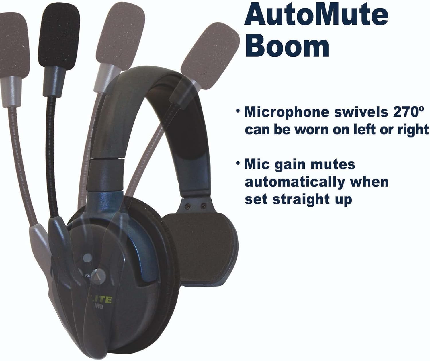 Eartec UltraLITE Single Remote Headset Full Duplex Wireless Intercom with Noise Cancelling Microphone, HD Version