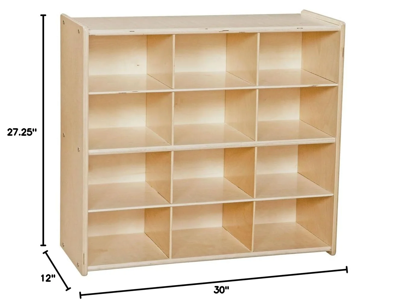 12 Cubbies 100% Birch Plywood Storage Cabinet, Office And Homeschool Organizer For Toys, Books, Art And Craft Supplies [Fully Assembled]