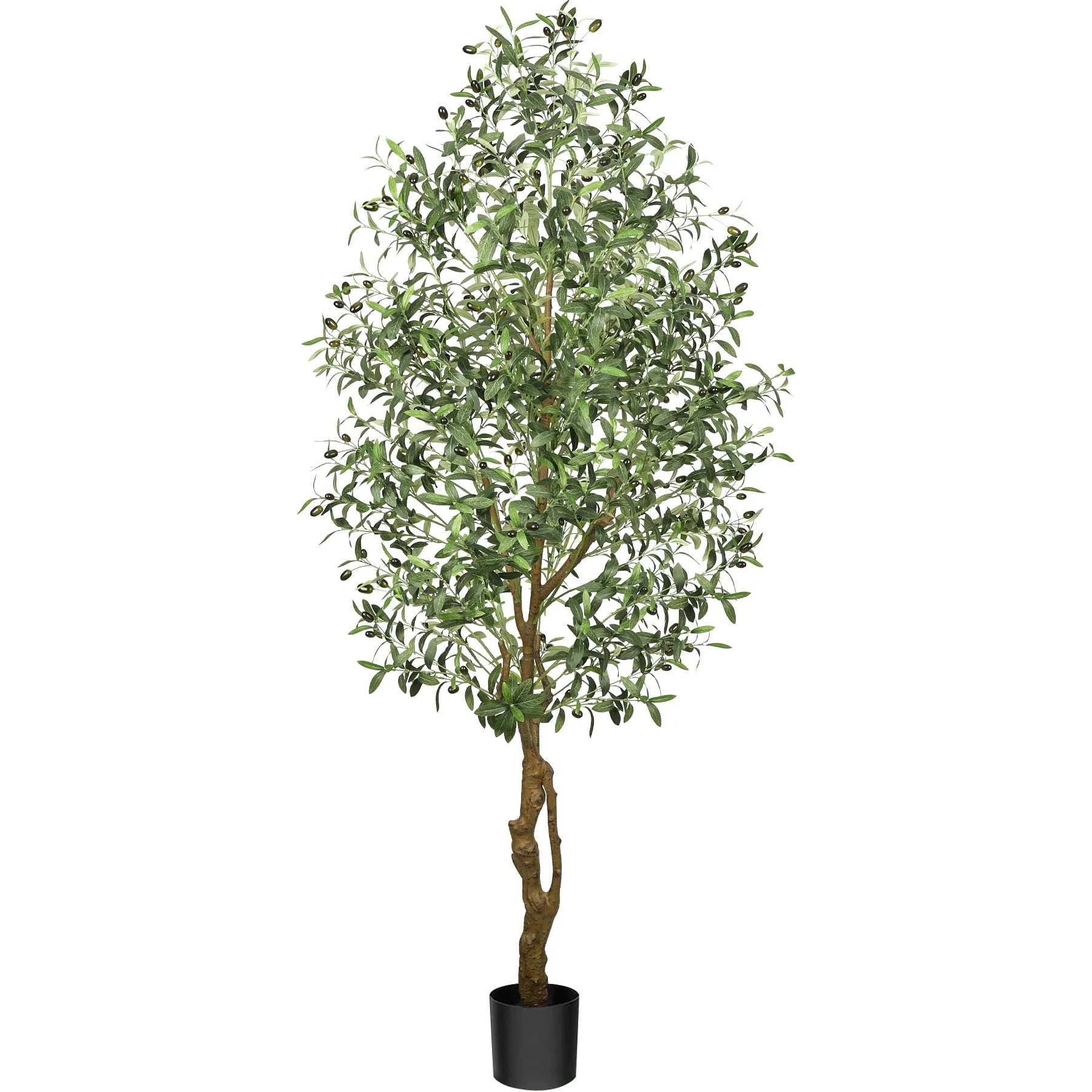 GIKPAL 7ft Artificial Olive Tree, 1872 Leaves Plastic Olive Plants Pre Potted Faux Greenry Plant for House Decorations