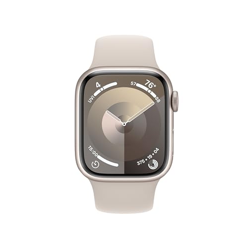 Apple Watch Series 9 [GPS 45mm] Midnight Aluminum Case with Midnight Sport Band, S/M (Renewed) - Radiant Selections