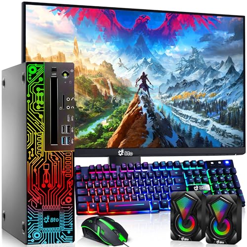 BTO RGB Gaming Desktop PC – Intel i5 8th Gen Processor – 16GB Ram – 512GB SSD – NVIDIA GeForce GT 1030 DDR5 – New 24 inch Monitor – WiFi – Windows 11
