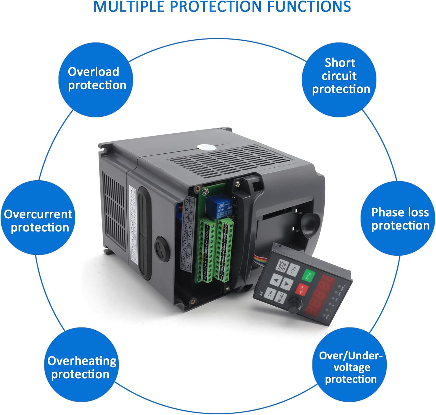 RATTMMOTOR Variable Frequency Drive 2.2KW 220V VFD Drive Inverter Frequency Converter Single Phase Input