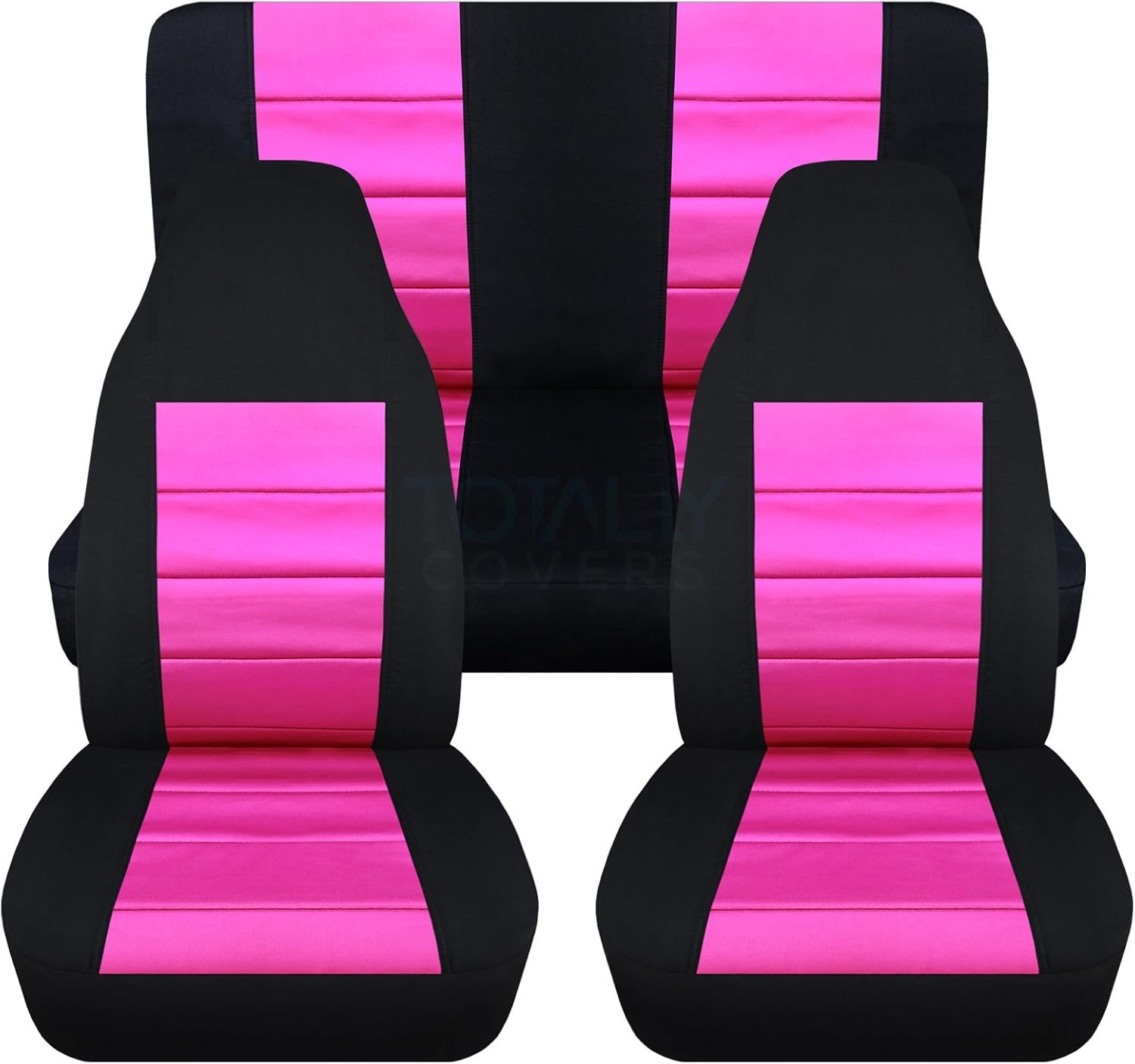 Totally Covers Compatible with 1997-2006 Jeep Wrangler TJ Seat Covers: Black & Yellow - Full Set: Front & Rear (23 Colors) 2-Door Complete Back Bench