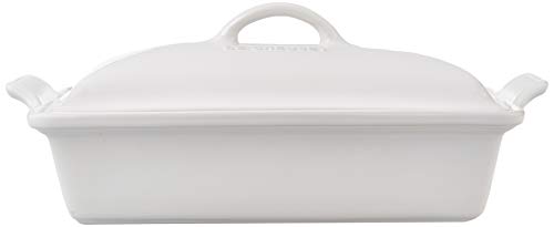 Le Creuset Stoneware Heritage Covered Rectangular Casserole, 4 qt. (12" x 9"), Cerise