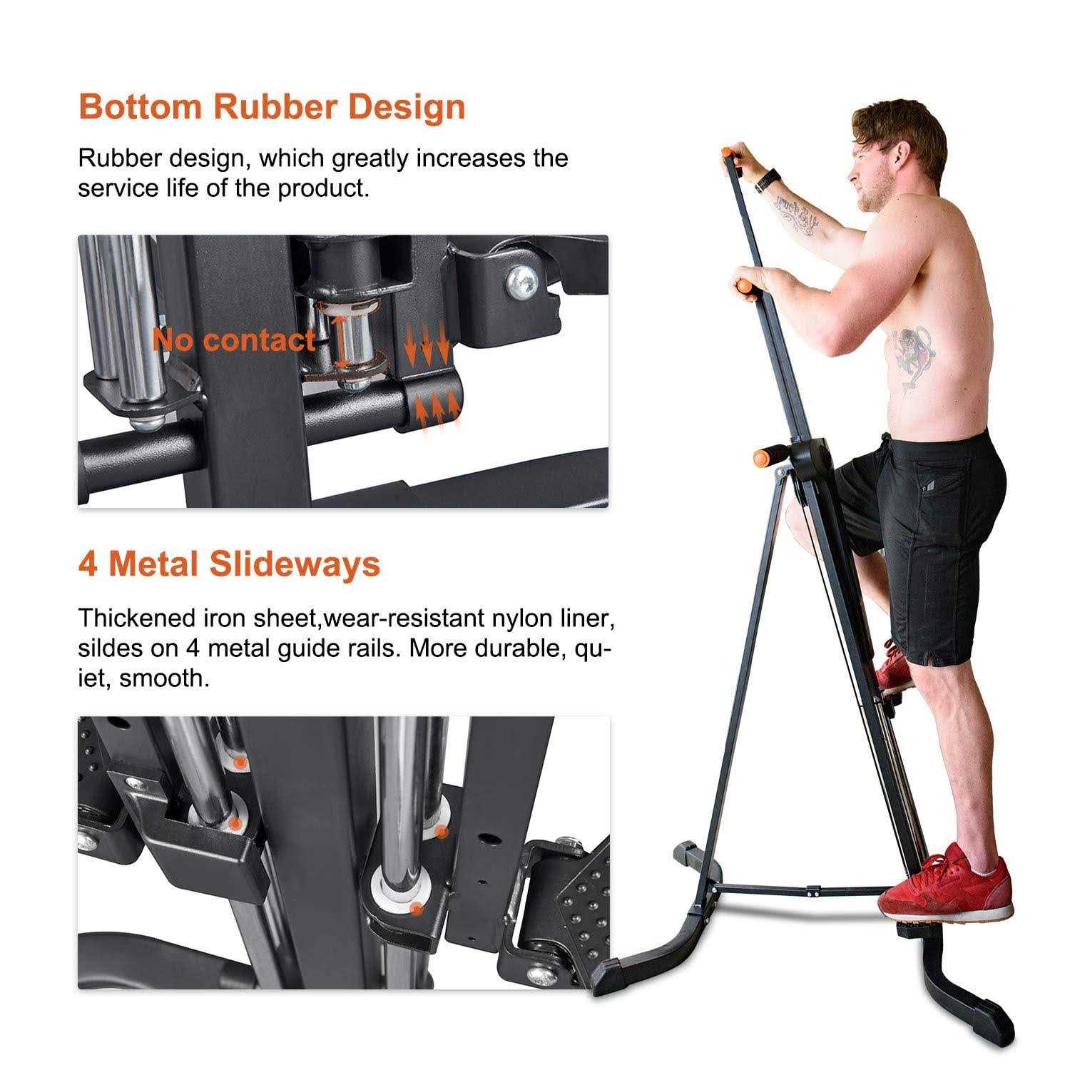 RELIFE REBUILD YOUR LIFE Vertical Climber Exercise Machine for Home Gym with 4 Metal Guide Rails Folding Exercise Climber Cardio Workout Machine