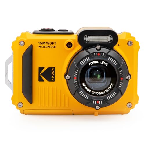 KODAK PIXPRO WPZ2 Rugged Waterproof Shockproof Dustproof WiFi Digital Camera 16MP 4X Optical Zoom 1080P Full HD Video Vlogging Camera 2.7" LCD