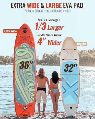 Inflatable Stand Up Paddle Board 12' with Kayak Seat & Dual Paddles &ndash