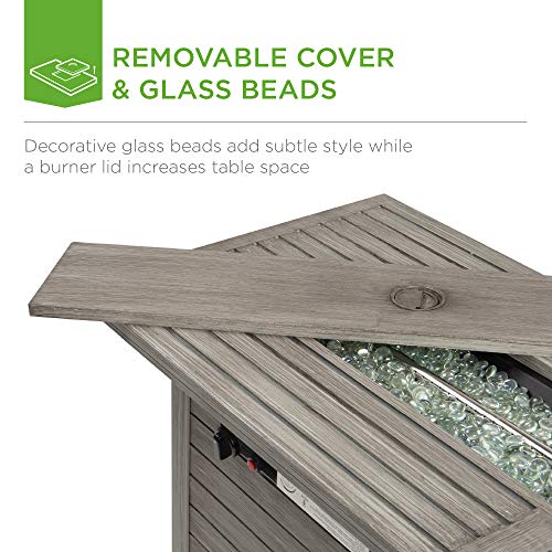 Best Choice Products 57in Propane Gas Fire Pit Table, 50,000 BTU Outdoor Rectangular Firepit for Outside, Patio w/Extruded Aluminum Table Top