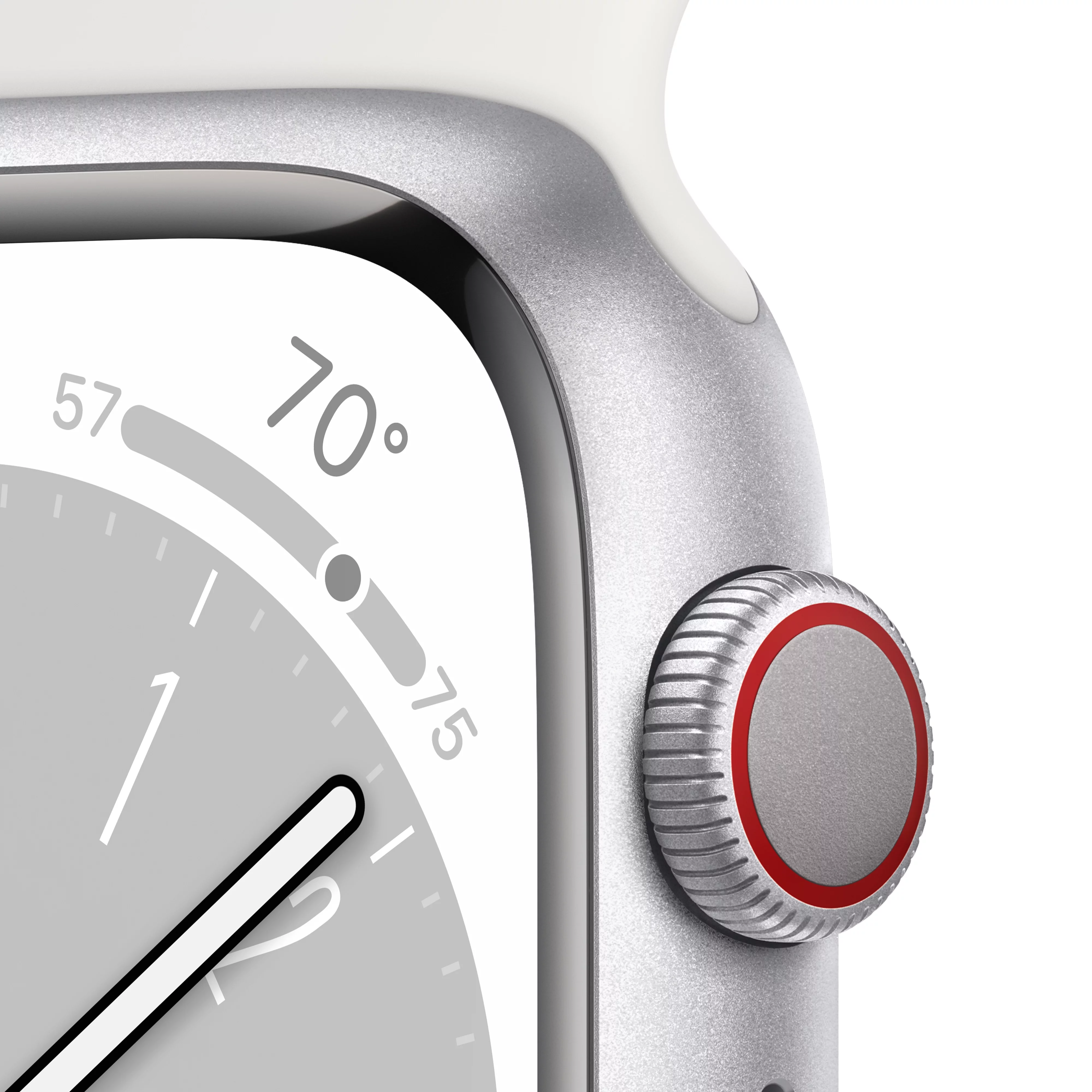 Apple Watch Series 8 GPS + Cellular 41mm Silver Aluminum Case with White Sport Band - M/L
