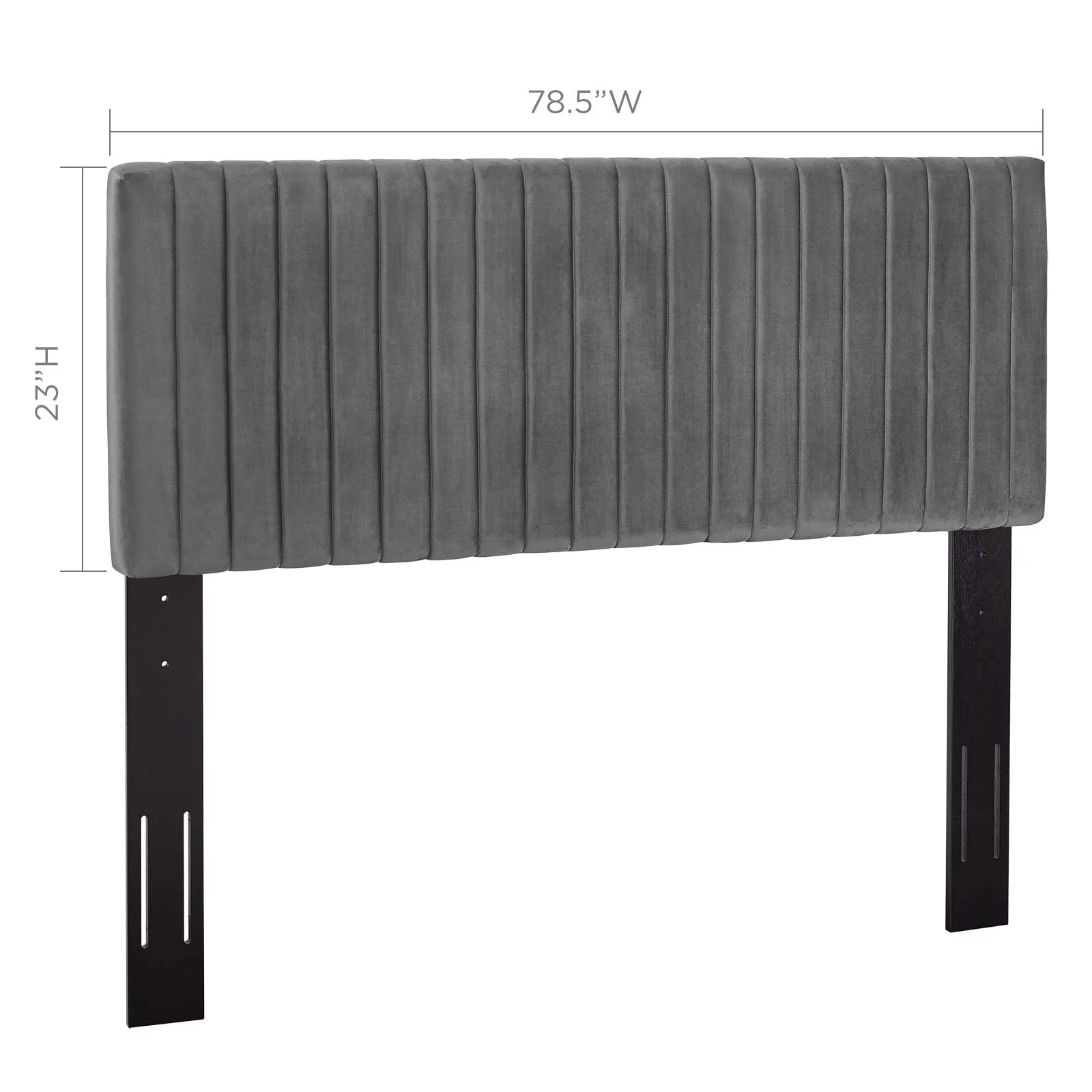 Modway Keira King/California King Performance Velvet Headboard in Gray