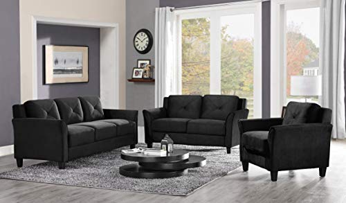 Lifestyle Solutions Harrington Loveseat, Black