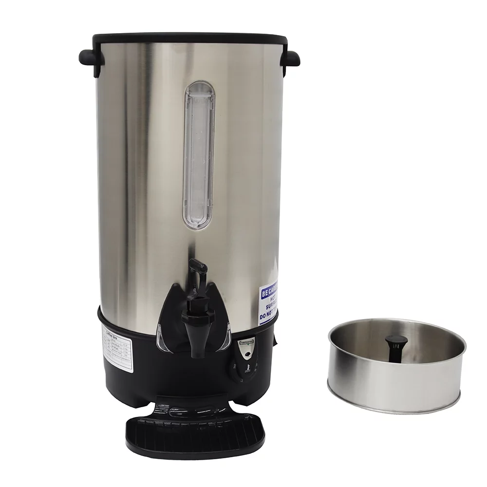 Techtongda 9.7L Hot Coffee Dispenser Water Boiler Office Home Stainless Steel Heater Kettle Silver