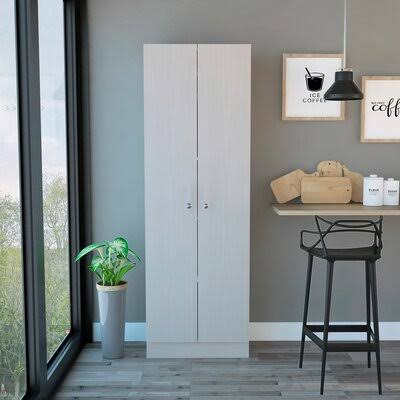 Guth 71x22 Kitchen Pantry Wade Logan Finish: White Washed Oak