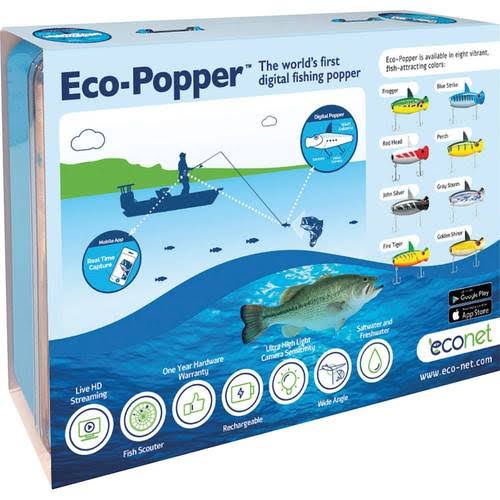 Eco-popper - Digital Fishing Lure with Wireless Underwater Live Video Camera - Blue 4A0ED