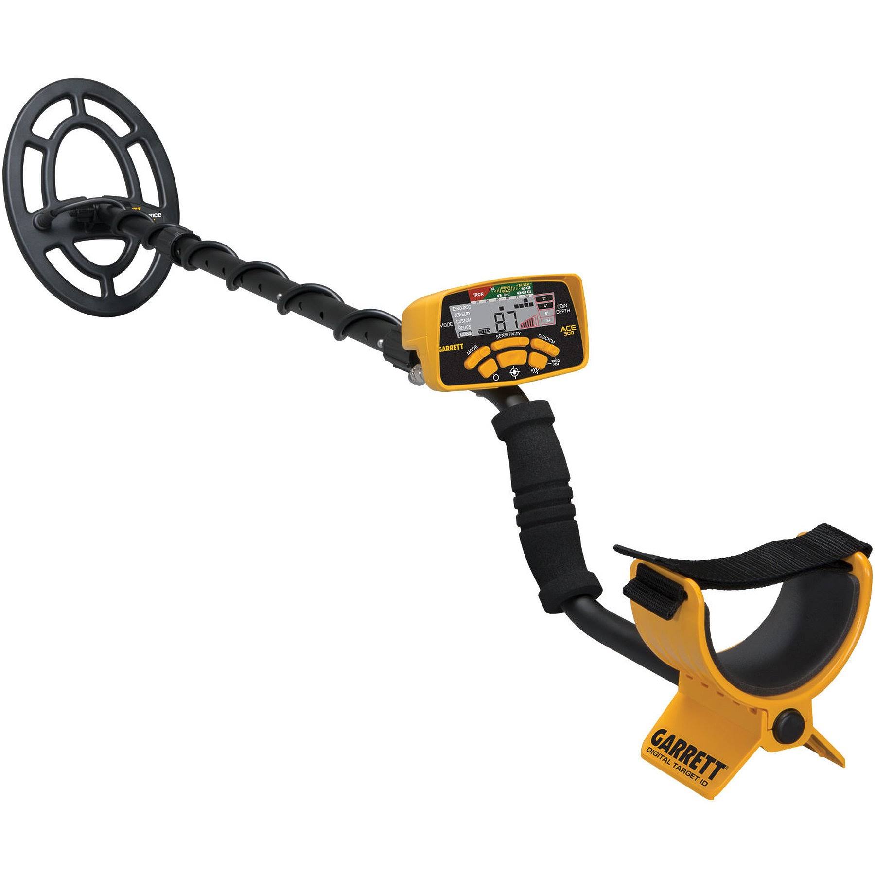 Garrett Ace 300 Metal Detector with Waterproof Search Coil and Carry Bag