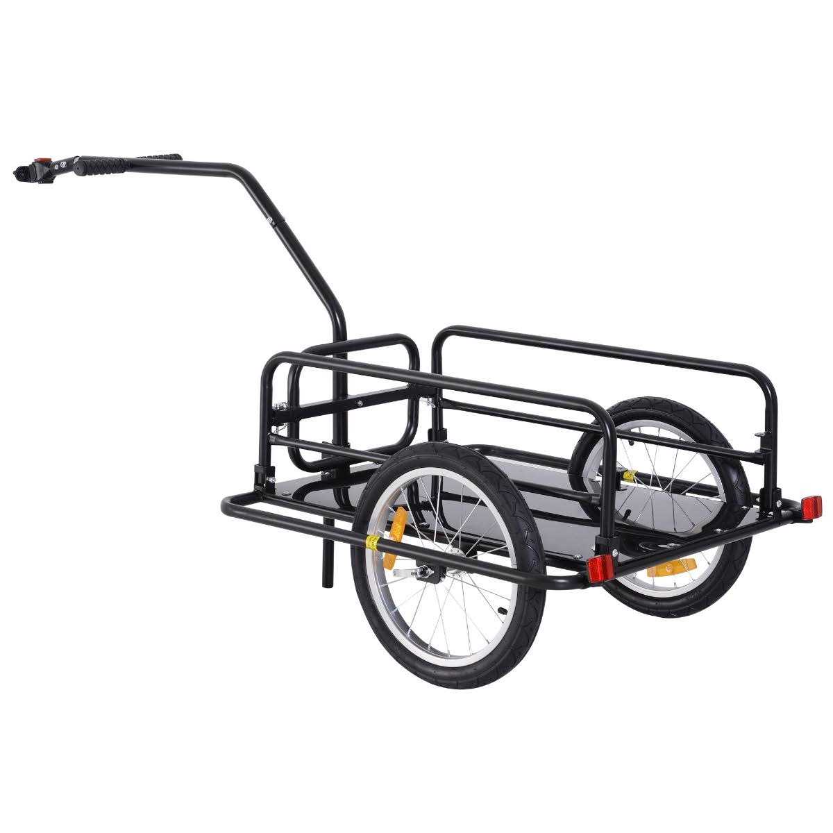 Aosom Folding Bike Cargo Trailer Cart with Seat Post Hitch - Sports Supplies Online Store