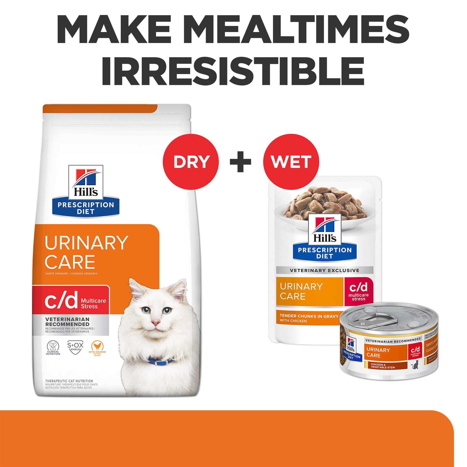 Hill&amp;s Prescription Diet c/d Multicare Stress Urinary Care with Chicken Dry Cat Food - Pet Supplies online store