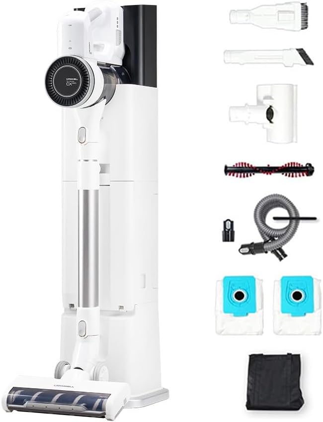 CX PRO Magic Tower - Cordless Vacuum Cleaner, Self Empty All in One Dust Tower, Auto Battery Charge, Powerful Stick Vacuum Cleaner for Home, Carpet