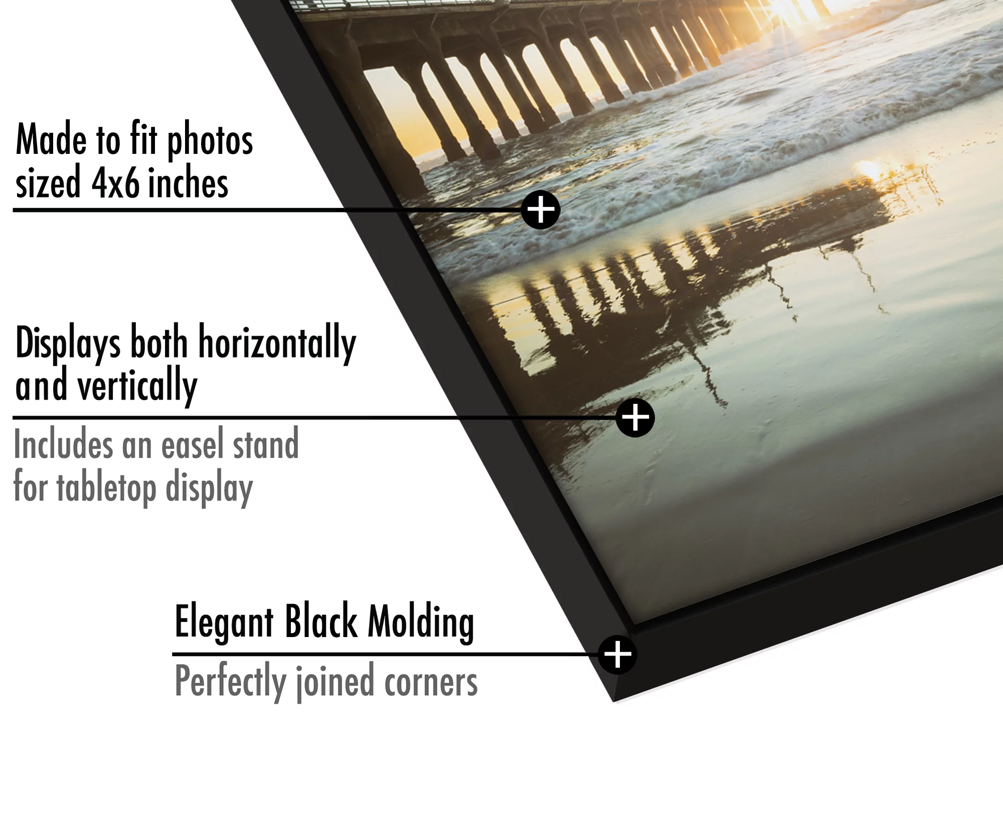 Americanflat Front Loading 4x6 Picture Frames in Black