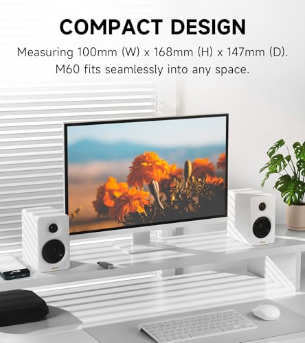 Edifier M60 Multimedia Speaker Bluetooth 5.3, 66W RMS, Hi-Res Audio & Hi-Res Wireless Audio, LDAC,3" Mid Bass & 1" Tweeter, USB-C & Aux Inputs