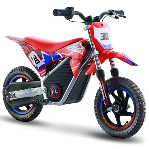 AIII Electric Dirt Bike for Kids 3-7, High Performance Racing Grade Motorcycle, Up to 8MPH, 2 Speed Settings, 12-Inch Off-Road Tires