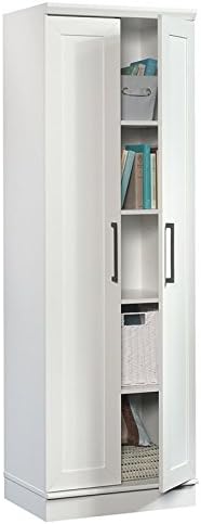 Pemberly Row 23 W Transitional Style Storage Cabinet, Utility Cabinet with Door and Shelves in White
