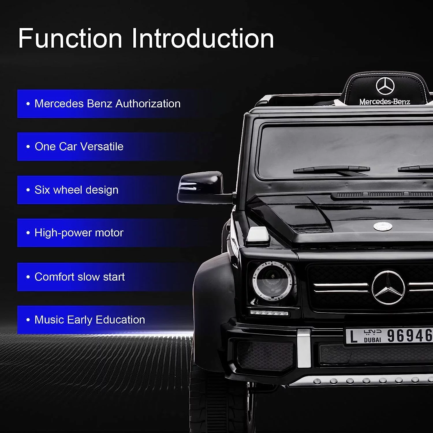 BATE 24V Powered Ride on Cars with 6 Wheels, Mercedes Benz Electric Car Vehicles with Remote Control, MP3 Player, Kids Ride On Toys for Boys Girls