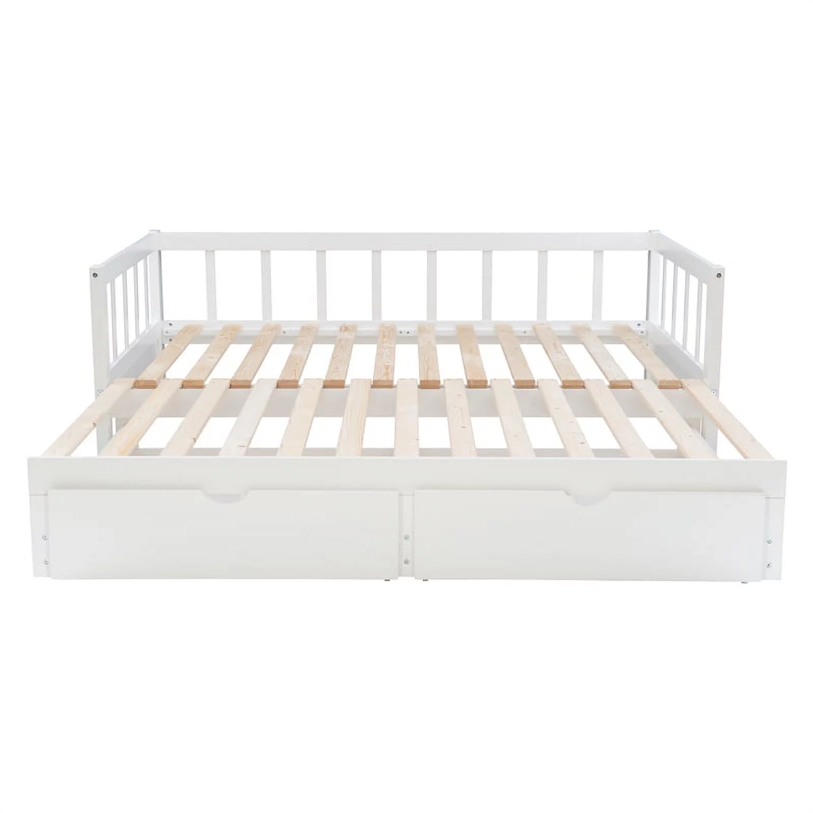 Linon Macey Wood Storage Trundle Daybed in White