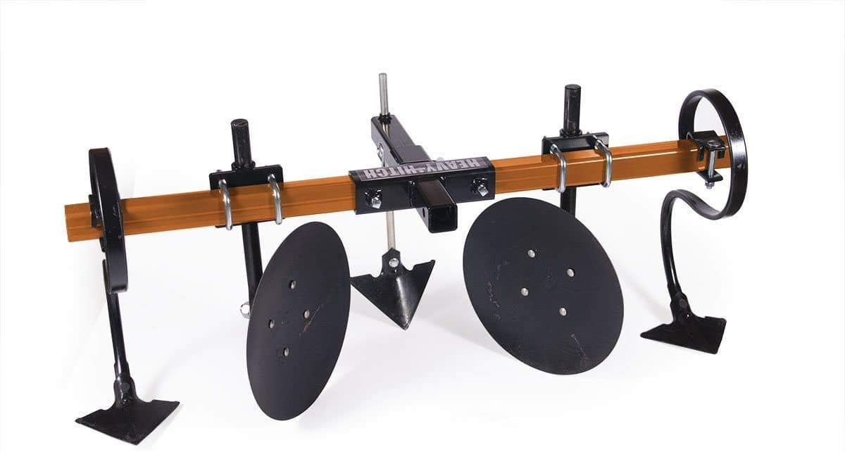 Heavy Hitch Multi-Purpose Disc Cultivator Garden Bedder Attachment with S-Tines and Row Maker Insert Powdercoated in Green | USA Made for Small