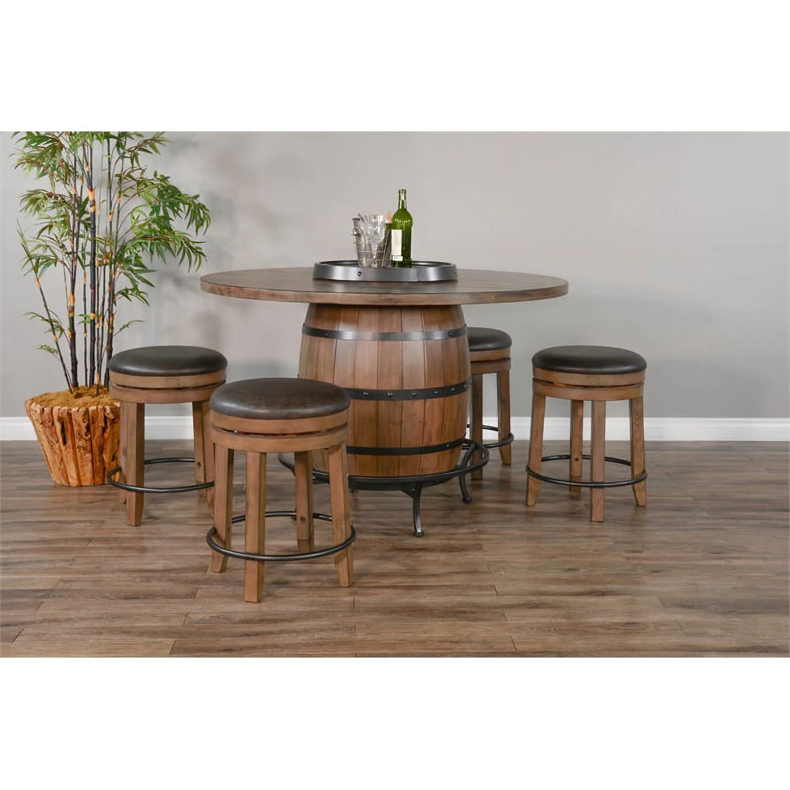 Sunny Designs Doe Valley Round Barrel Pub Table