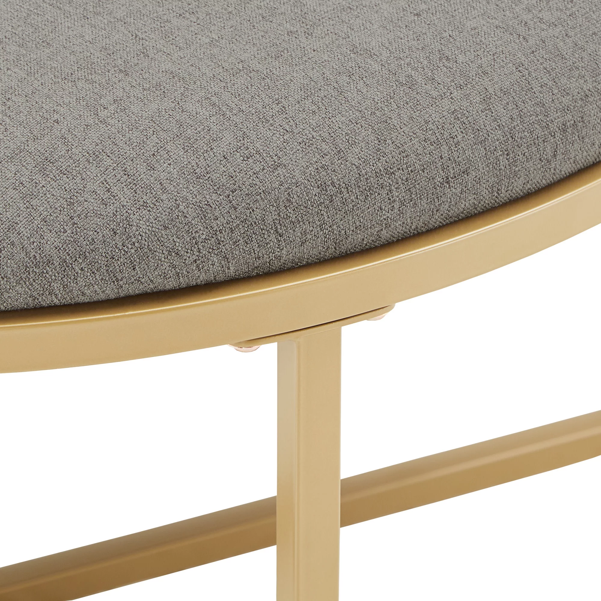 Weston Home Lilas Round Coffee Table with Nesting Stools, Grey/ Gold Finish
