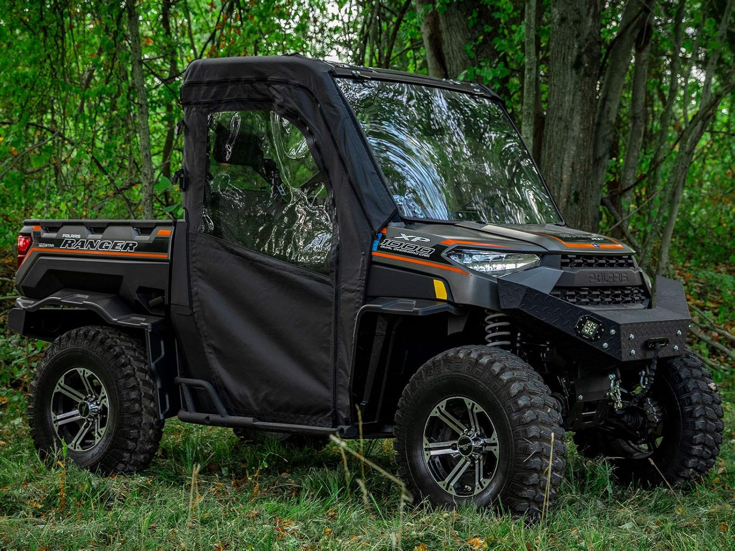 SuperATV Soft Cab Enclosure Doors for Polaris Ranger XP 1000 (See Fitment) - 1 Pair of Front Doors - Resistant to Water, Punctures, and Tears