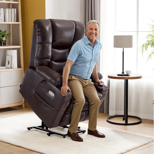 MCombo Large Triple Motor Power Lift Recliner Chair with Massage and Dual Heating, Adjustable Headrest for Tall Elderly People
