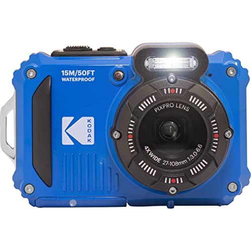 Kodak PIXPRO WPZ2 Digital Camera + Black Point & Shoot Case + 32GB microSDHC Card (Blue)
