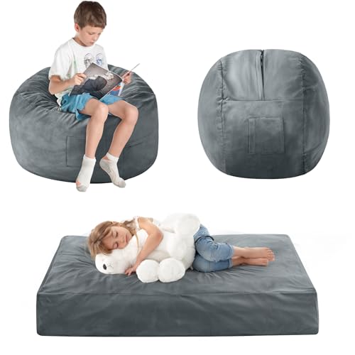 Bean Bag Chairs for Adults - Giant Bean Bag Chair Convertible Bean Bag Bed - Beanbag Chair with Micro Fiber Cover/Furniture Foam Filler