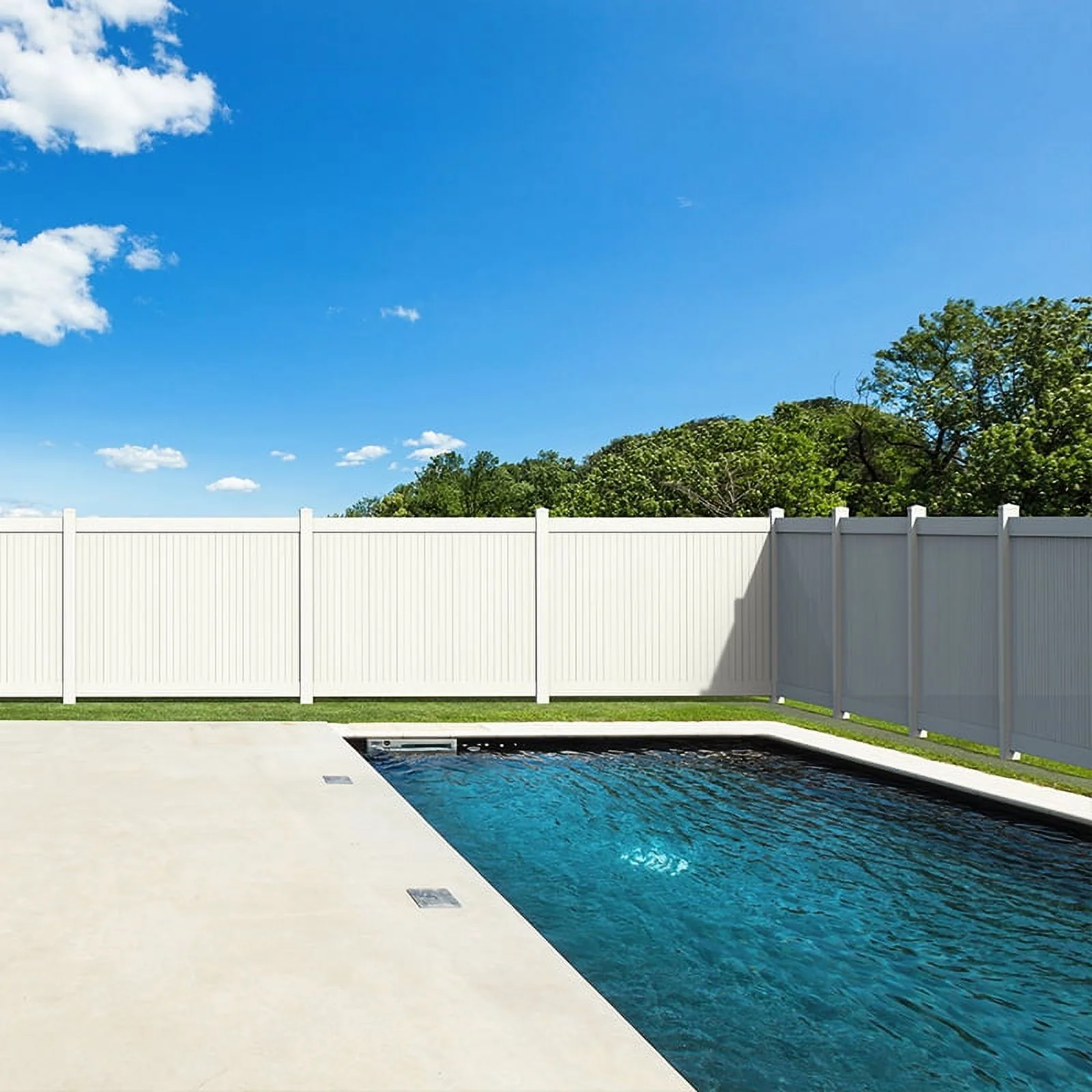 Durable White Vinyl Privacy Fence Panels Set of 2 - 6ft.H x 6ft.W - Superior Outdoor Garden Fencing Solution for Enhanced Privacy and Style