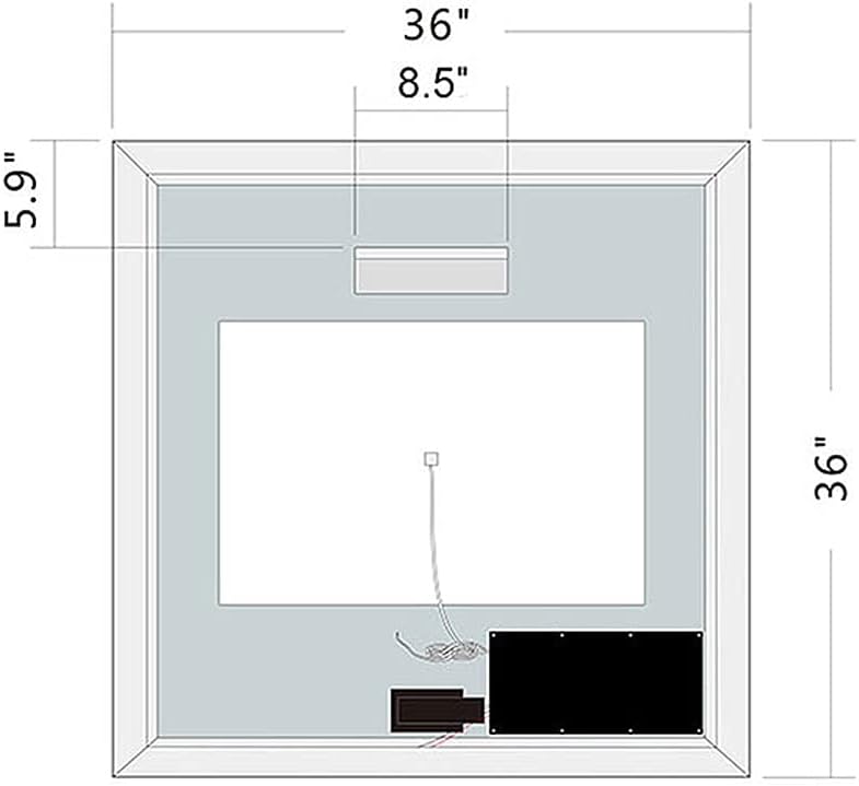 Dimmable LED Bathroom Mirror with Anti-Fog Function, 36x28 in Vertical & Horizontal Mount Illuminated Mirror with Touch Button, CRI>90
