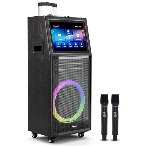 Karaoke Machine for Adults, with Lyrics Display, Smart Portable Big Bluetooth Speaker 2 Wireless Microphones