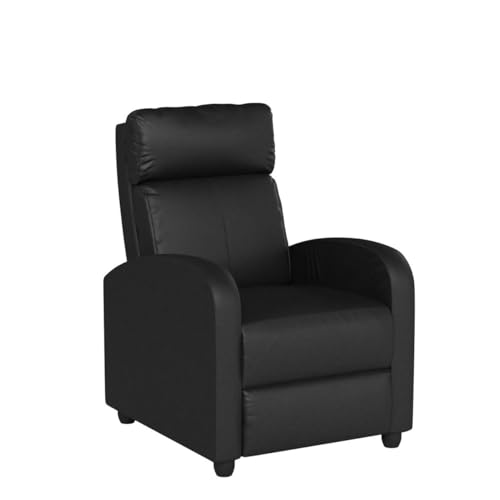 BestMassage | Recliner Chair | with 2 Point Massage Function | Black | with Lumbar Support, Adjustable Push Back, Wide Armrests