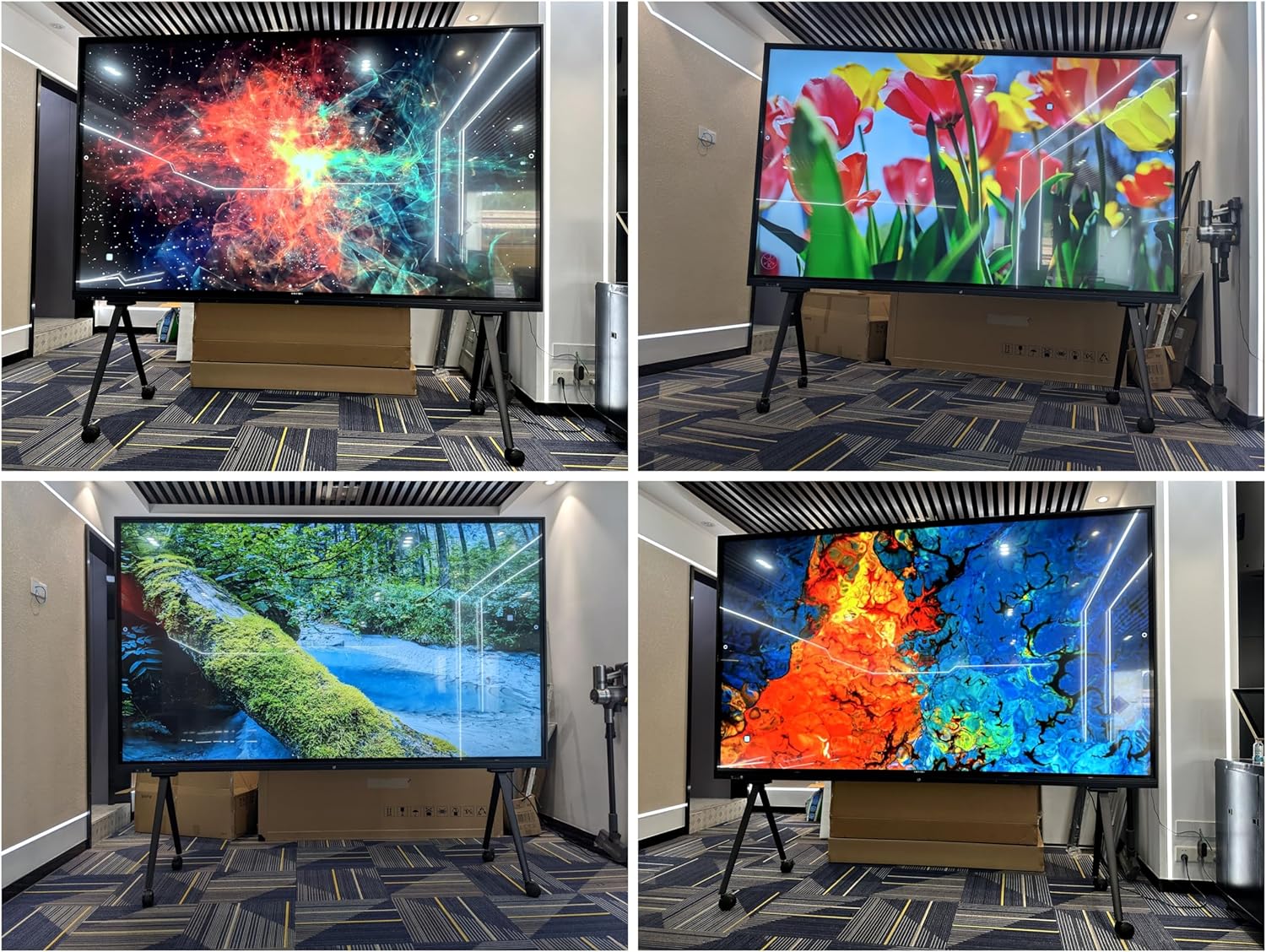 100 Inch Mobile Smart TV Television, LED Screen 4K UHD, A Display Designed to Fit Gracefully Into Any Room for Home Theatre, Entertainment